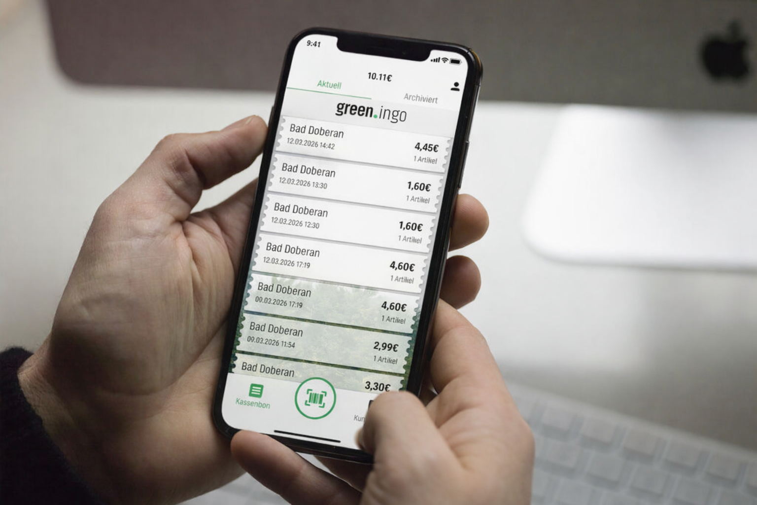 Phone with GreenIngo app